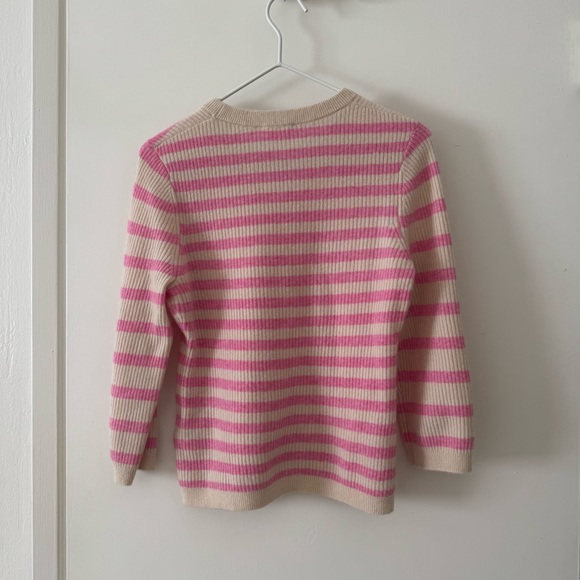 American Vintage Women's jumper Raxow Striped Knit in Pink and Cream - Picture 8 of 10